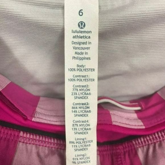 Lululemon Speed Shorts Pink and Gray Raspberry Gingham, Size 6 New Without Tag - Picture 3 of 4